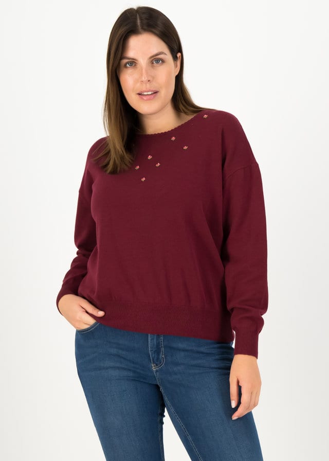 Strickpullover Rosebud Rot von blutsgeschwister