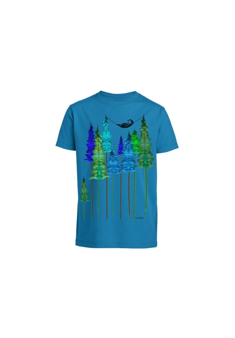 T-Shirt Wood Girl Blau  von FellHerz