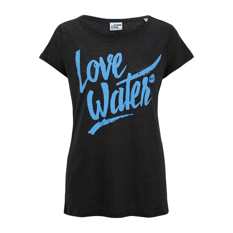 Love Water Shirt aus Leinen – schwarz von Hydrophil