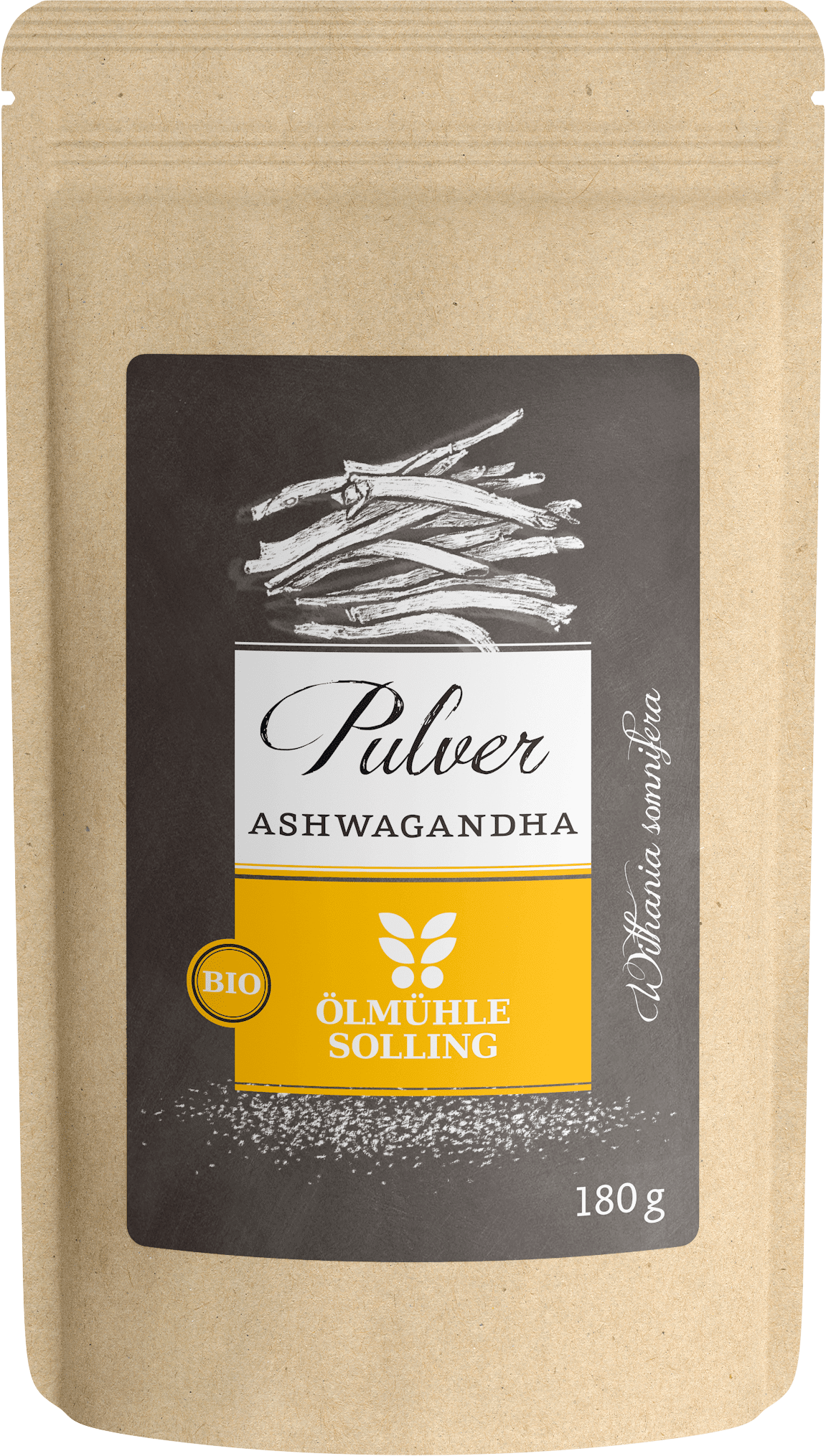 Ashwagandha Pulver fein vermahlen 180 g von Ölmühle Solling