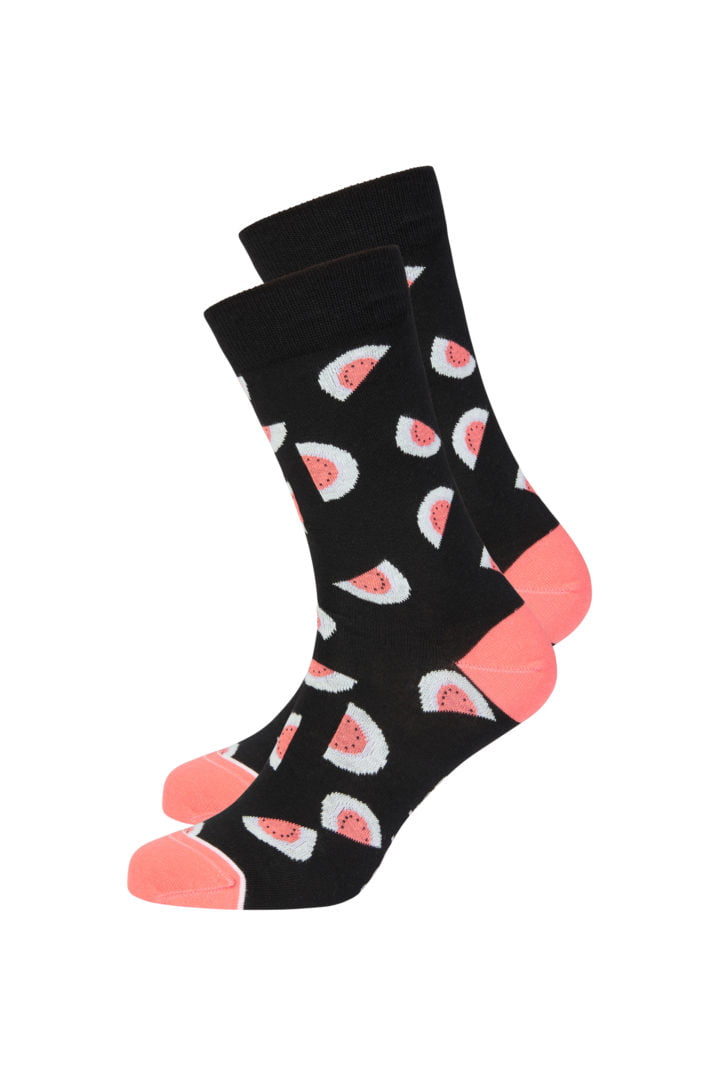 Basic Socks #MELON Black / Coral von Recolution