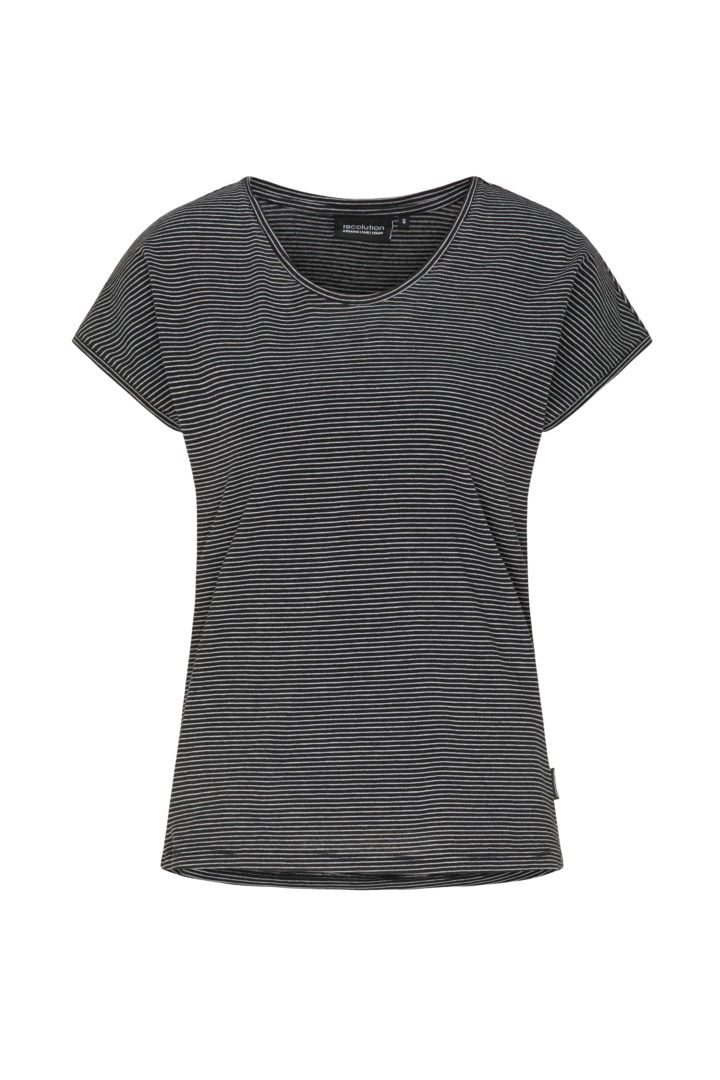 Casual T-Shirt #STRIPES Grey Melange / Black von Recolution
