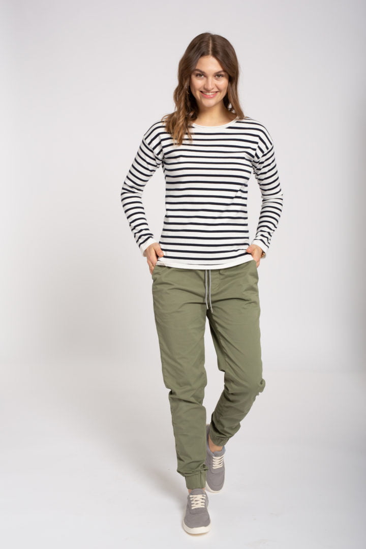 Knit Crew Neck #STRIPES Navy / White von Recolution