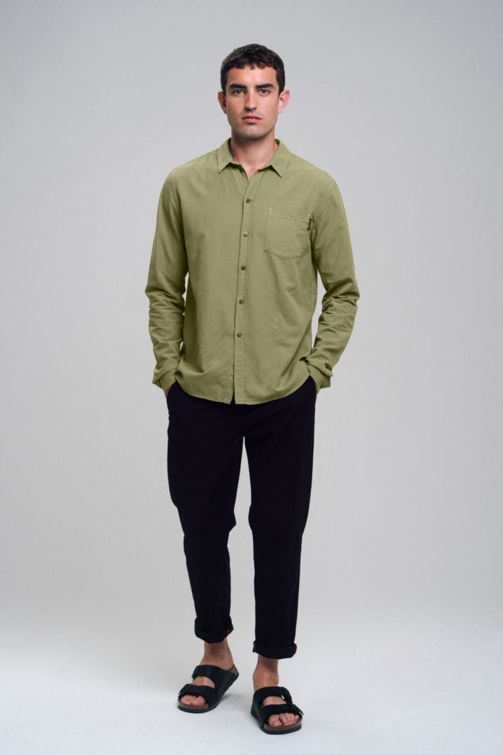 Linen Basic Shirt Olive von Recolution