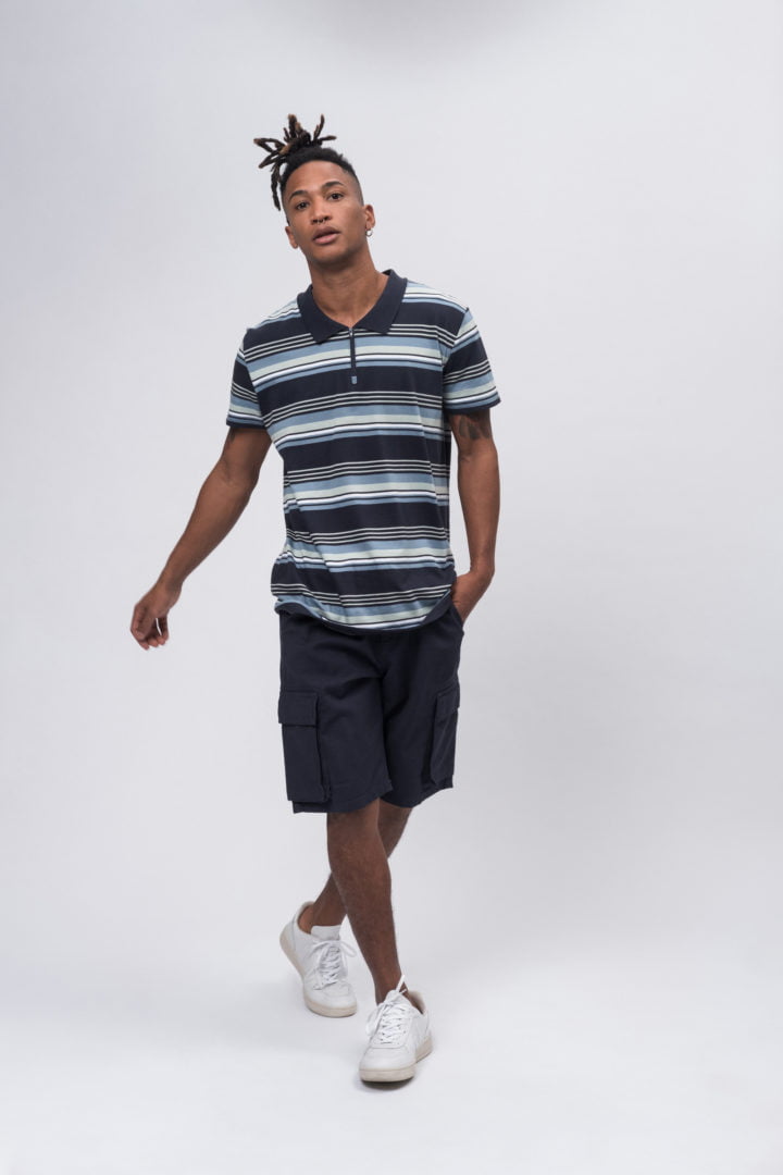 Polo Shirt #ZIP Navy / Mint / Blue Heaven / White von Recolution