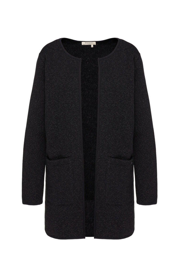 Waffle Sweat Cardigan Black Waffle von Recolution