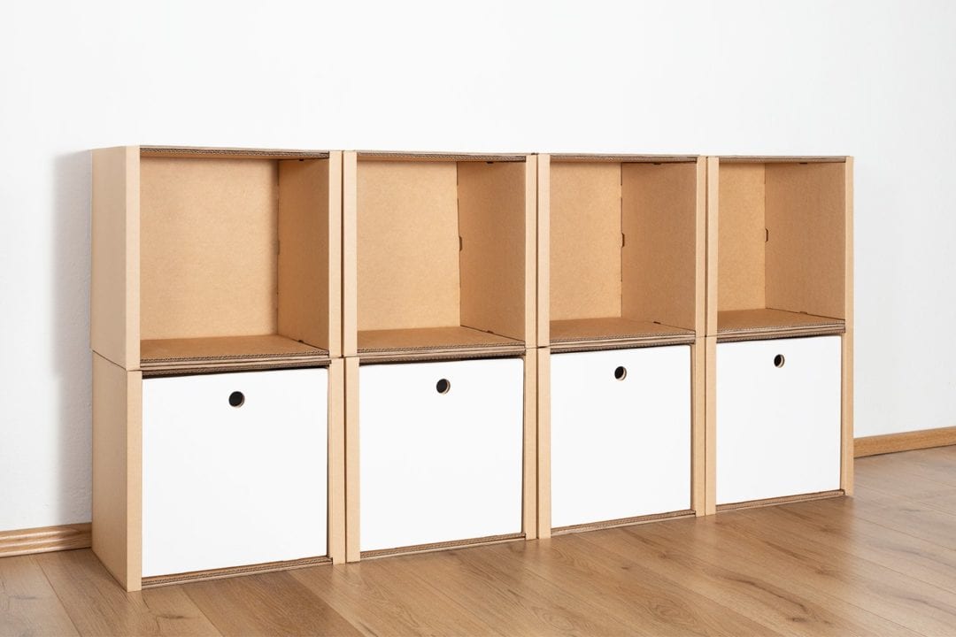 Regal 2x4 - 4 Schubladen hoch / weiß von Room in a Box