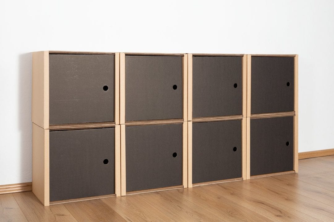 Regal 2x4 - 8 Türen / schwarz von Room in a Box
