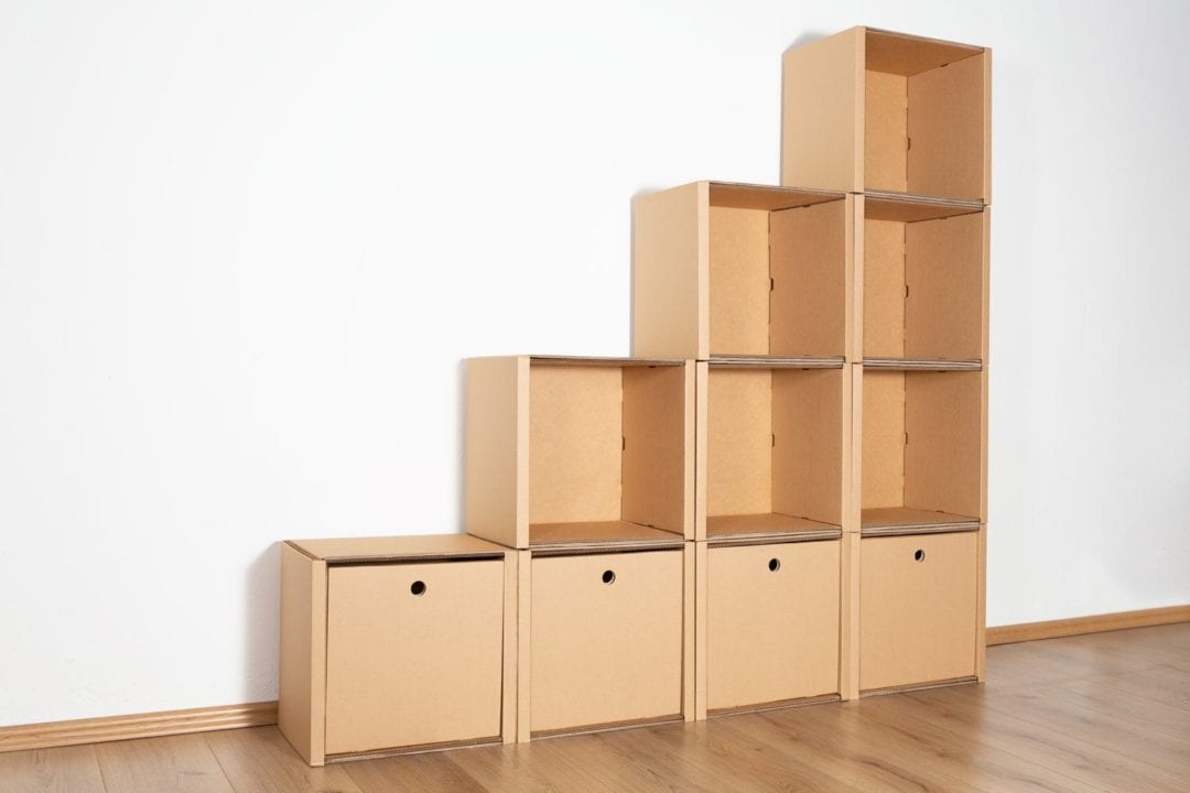 Stufenregal groß - 4 Schubladen hoch / natur von Room in a Box
