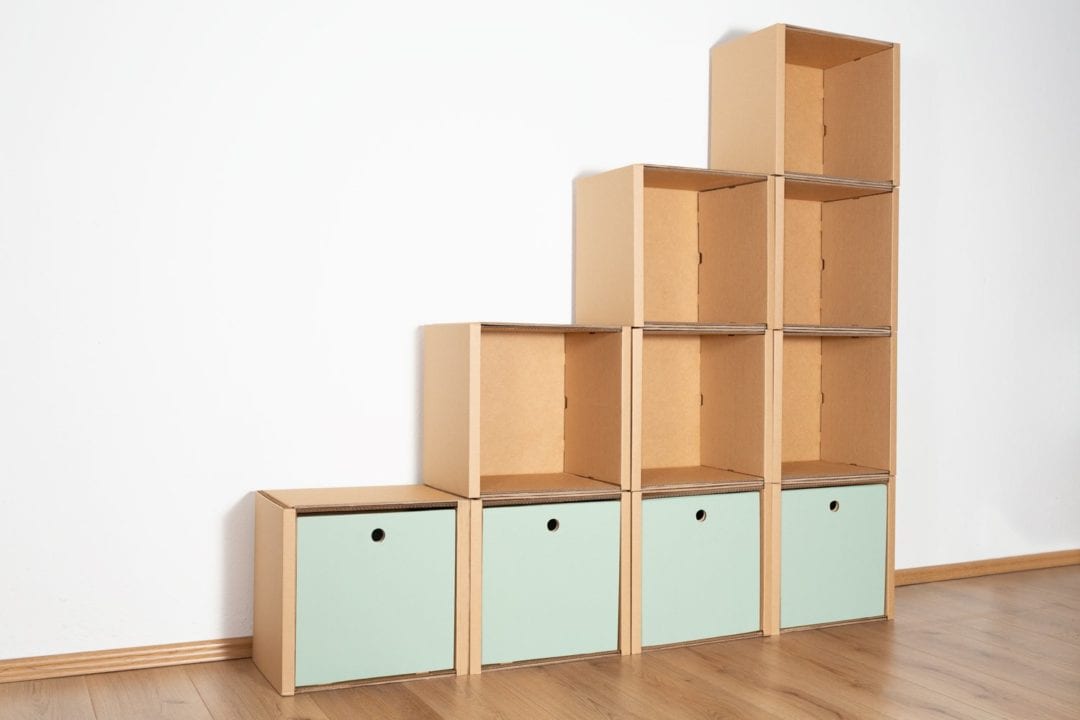 Stufenregal groß - 4 Schubladen hoch / salbei von Room in a Box