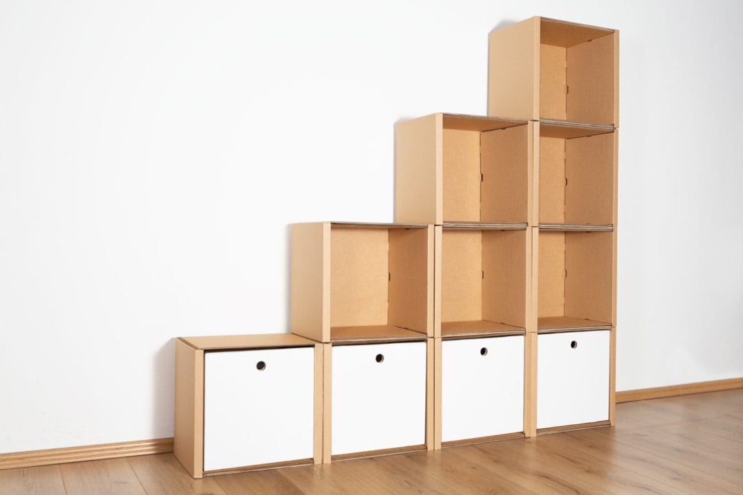 Stufenregal groß - 4 Schubladen hoch / weiß von Room in a Box