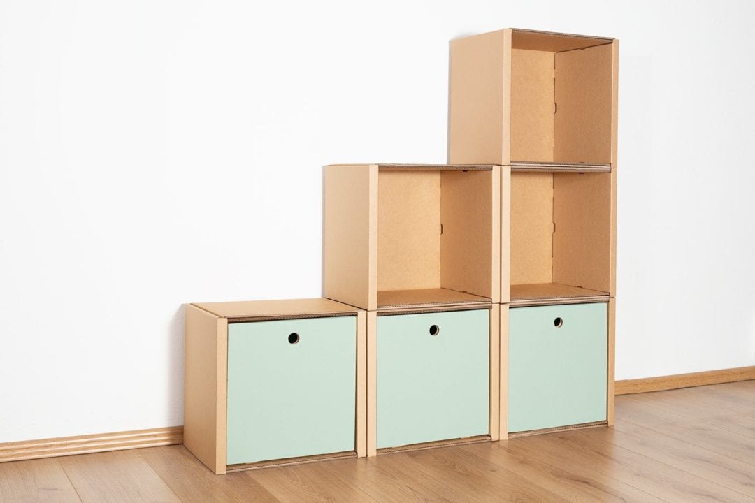 Stufenregal klein - 3 Schubladen hoch / salbei von Room in a Box