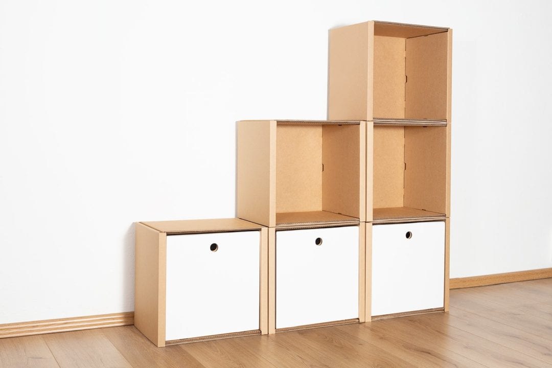 Stufenregal klein - 3 Schubladen hoch / weiß von Room in a Box