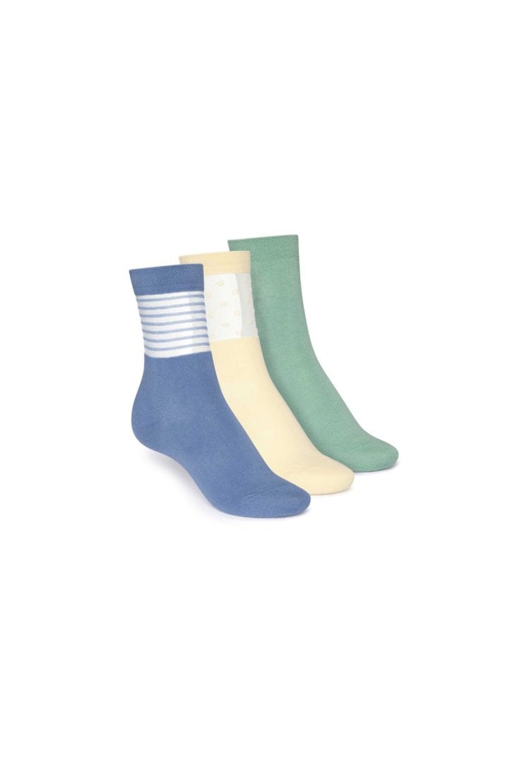 Socken Mittelhoch Grün Hellgelb Blau 3er Pack von ThokkThokk
