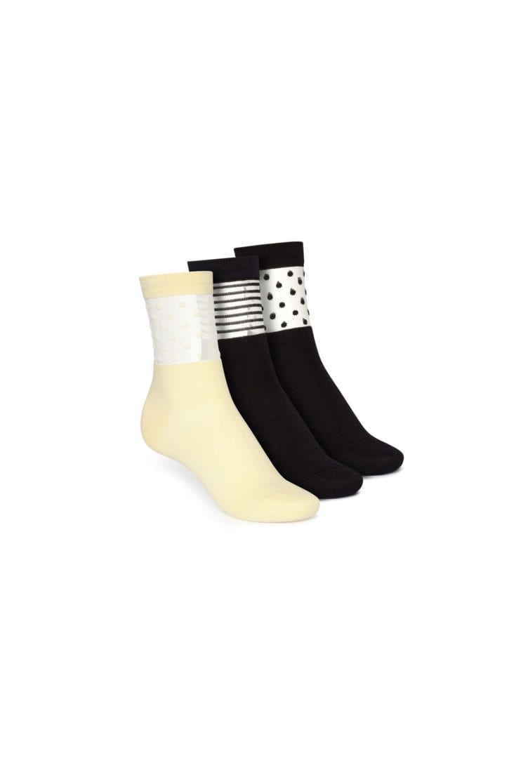 Socken Mittelhoch Schwarz Hellgelb 3er Pack von ThokkThokk