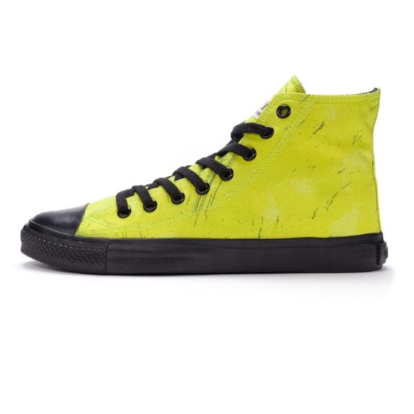 Fair Trainer Black Cap Hi Cut Dove Camo Neon Lime Jet Black von Ethletic