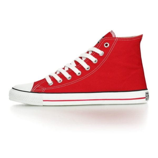 Fair Trainer White Cap Hi Cut Classic Cranberry Red Just White von Ethletic