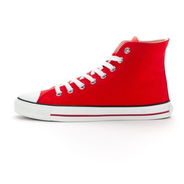 Fair Trainer White Cap Hi Cut Cranberry Red Just White von Ethletic