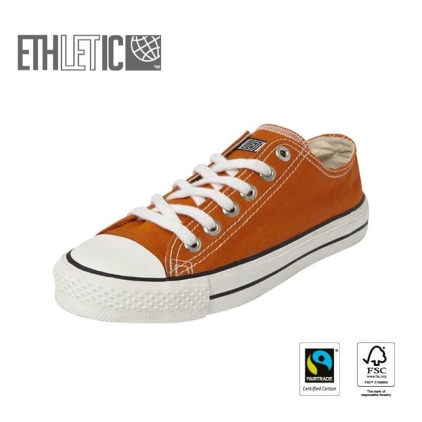 Kids Lo Cut Classic Mandarin Orange Just White von Ethletic