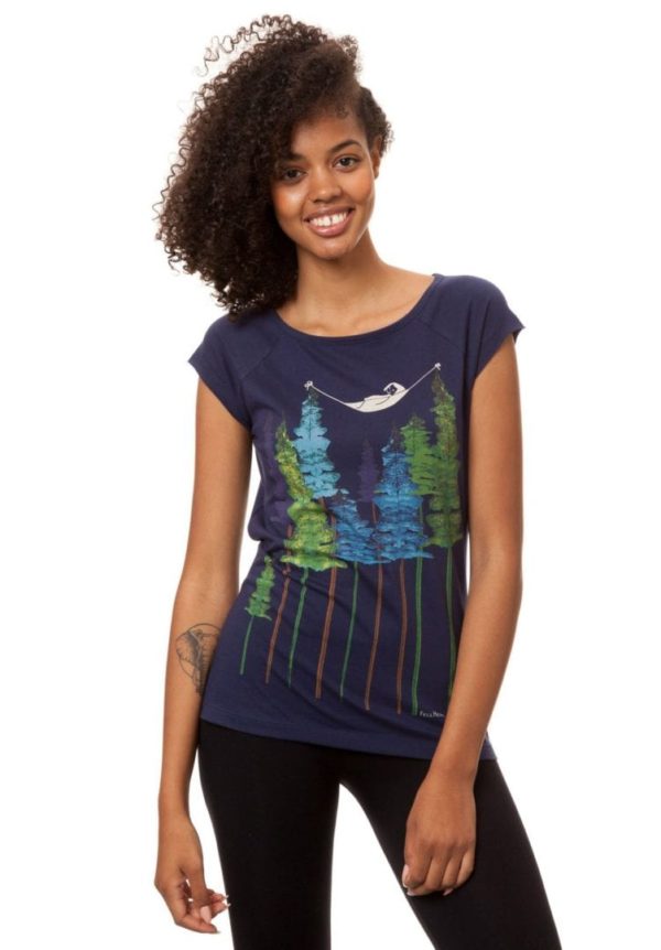T-Shirt Wood Girl Dunkelblau  von FellHerz