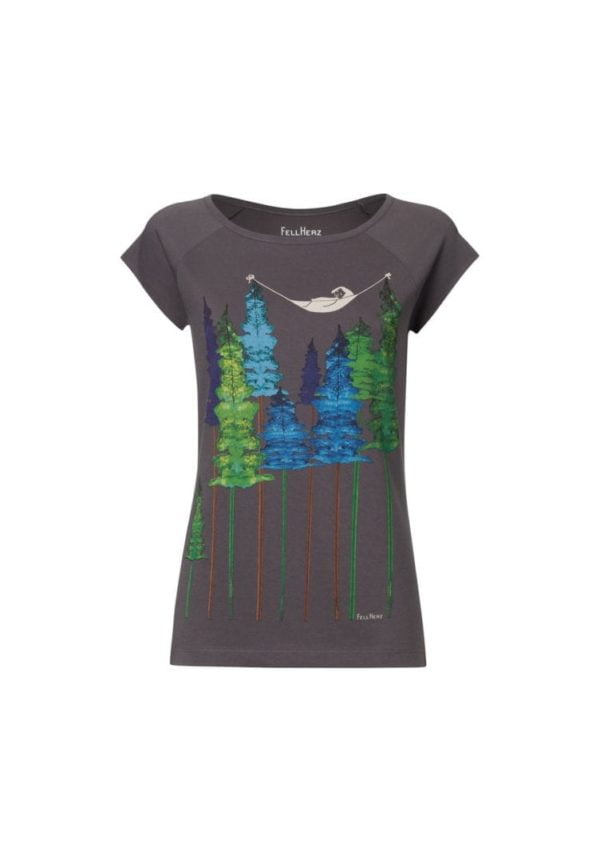 T-Shirt Wood Girl Dunkelgrau  von FellHerz