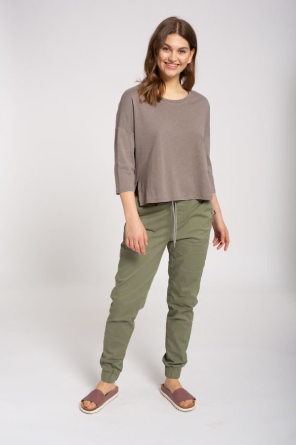 Hemp Boxy Longsleeve Brown Hemp von Recolution
