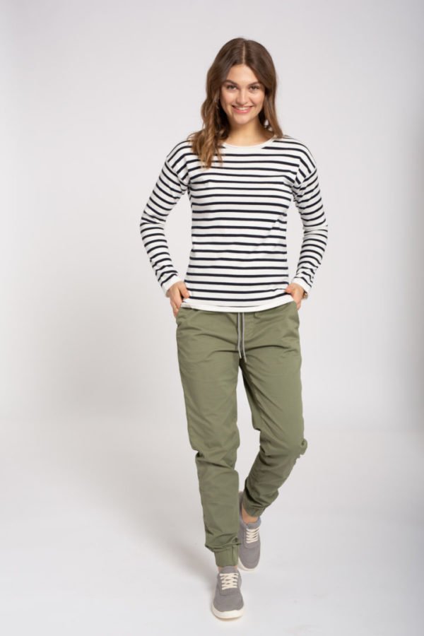 Knit Crew Neck #STRIPES Navy / White von Recolution