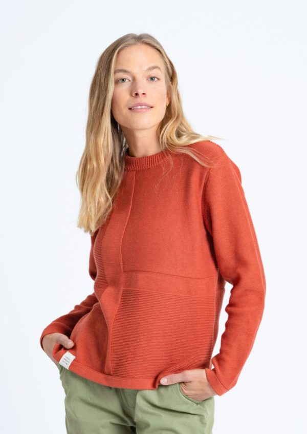 Knit Crew Neck #STRUCTURE Warm Orange von Recolution
