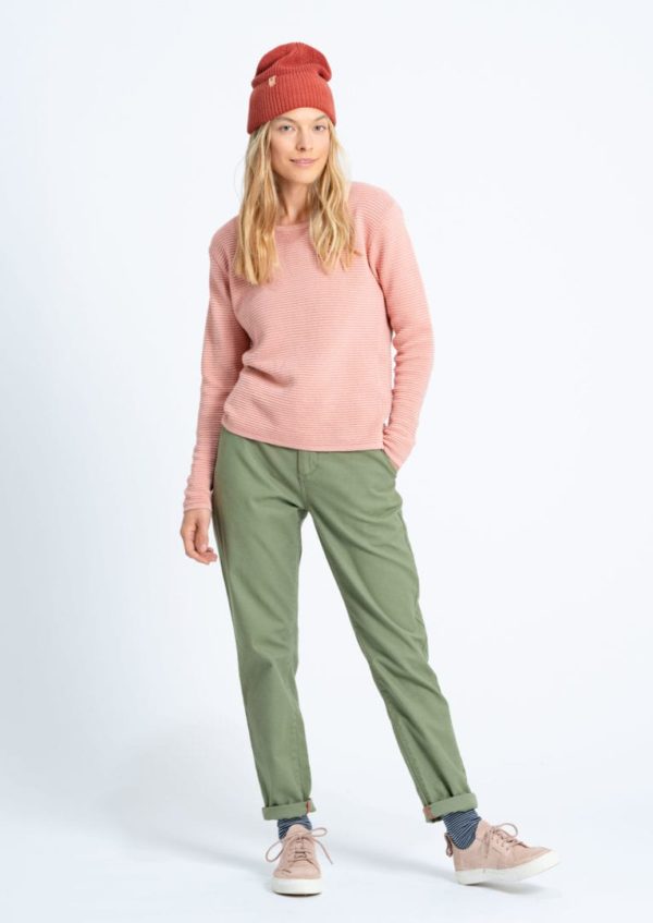 Rib Knit Crew Neck Rose von Recolution