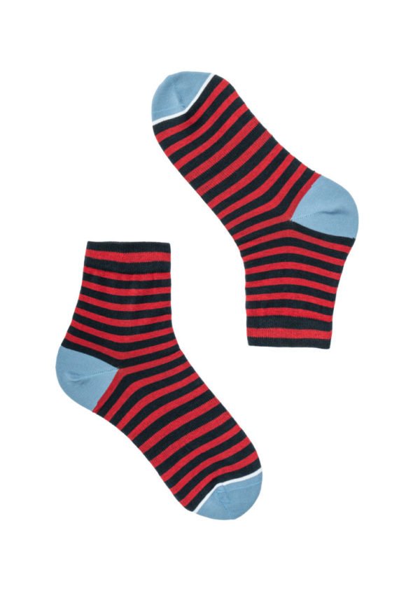 Short Socks #STRIPES Red / Blue von Recolution