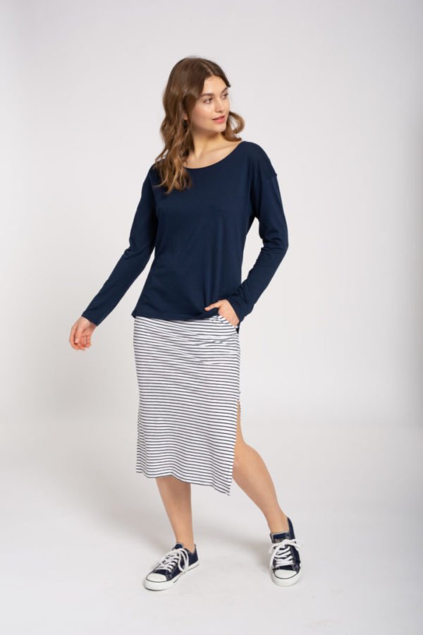 Tencel Casual Longsleeve Navy von Recolution