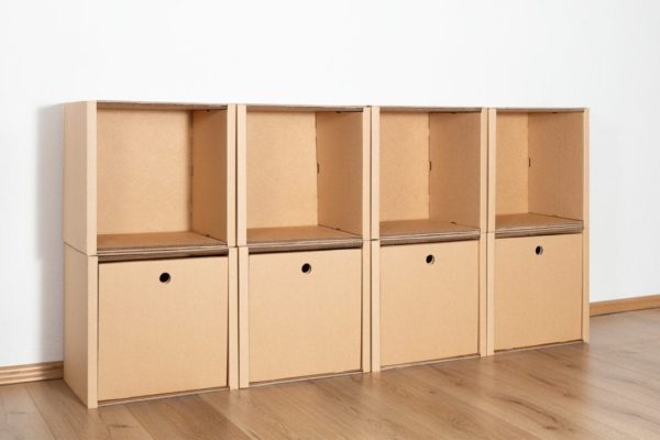 Regal 2x4 - 4 Schubladen hoch / natur von Room in a Box