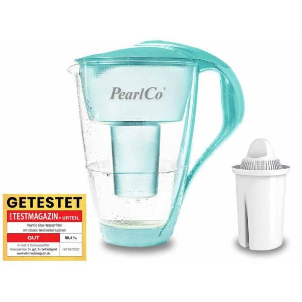Glas-Wasserfilter mint inkl. 1 Universal Filterkartusche von PearlCo
