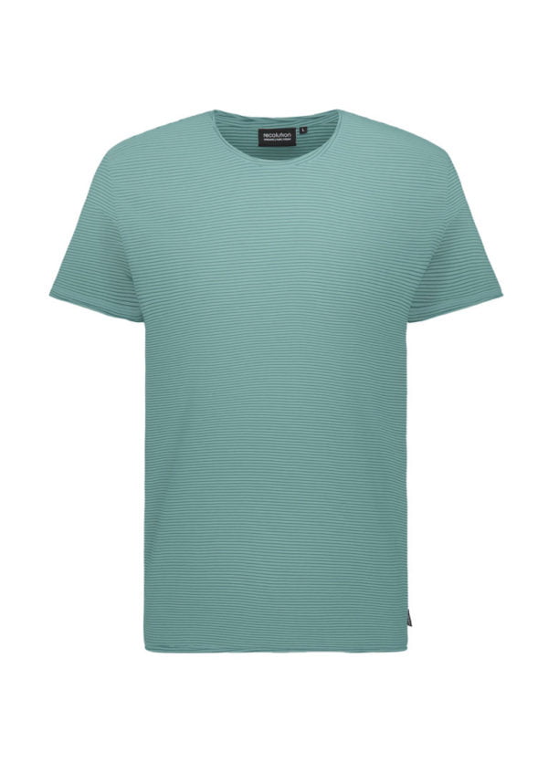 Casual T-Shirt #STRIPES Light / Dark Eukalyptus von Recolution