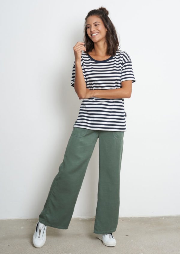 Tencel T-Shirt #STRIPES Navy / White von Recolution