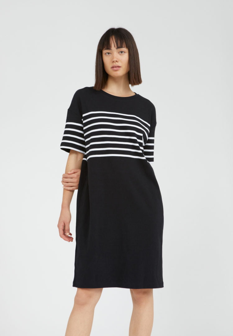Kleid Talekaa Placed Stripe In Black von ArmedAngels