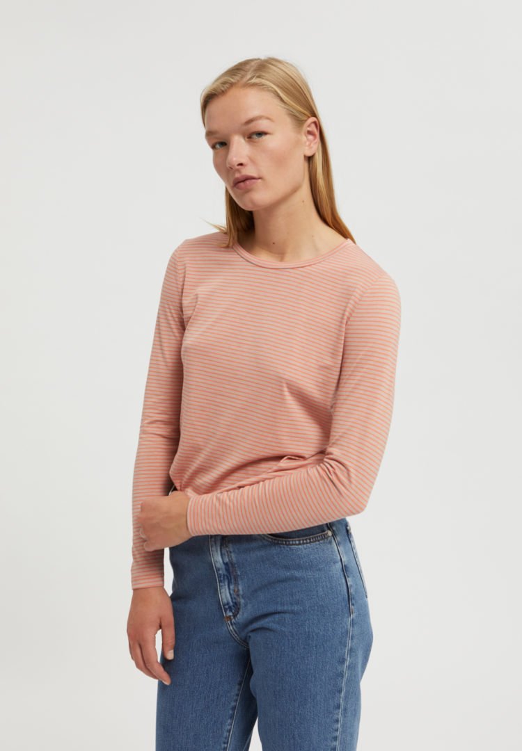 Longsleeve Larenaa Small Stripes In Sunrise-kinoko von ArmedAngels