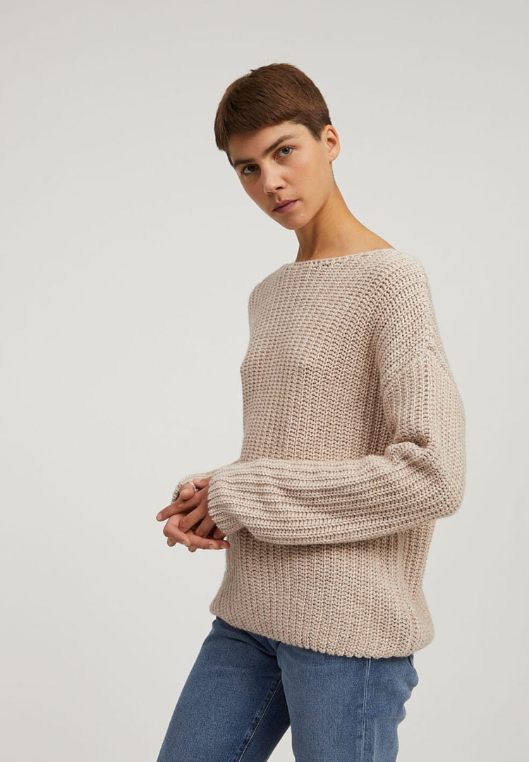 Strickpullover Saadie In Light Caramel Melange von ArmedAngels