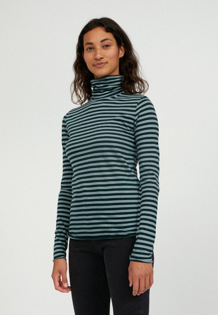 Longsleeve Malenaa Stripes In Deep Lake-soft Moss von ArmedAngels