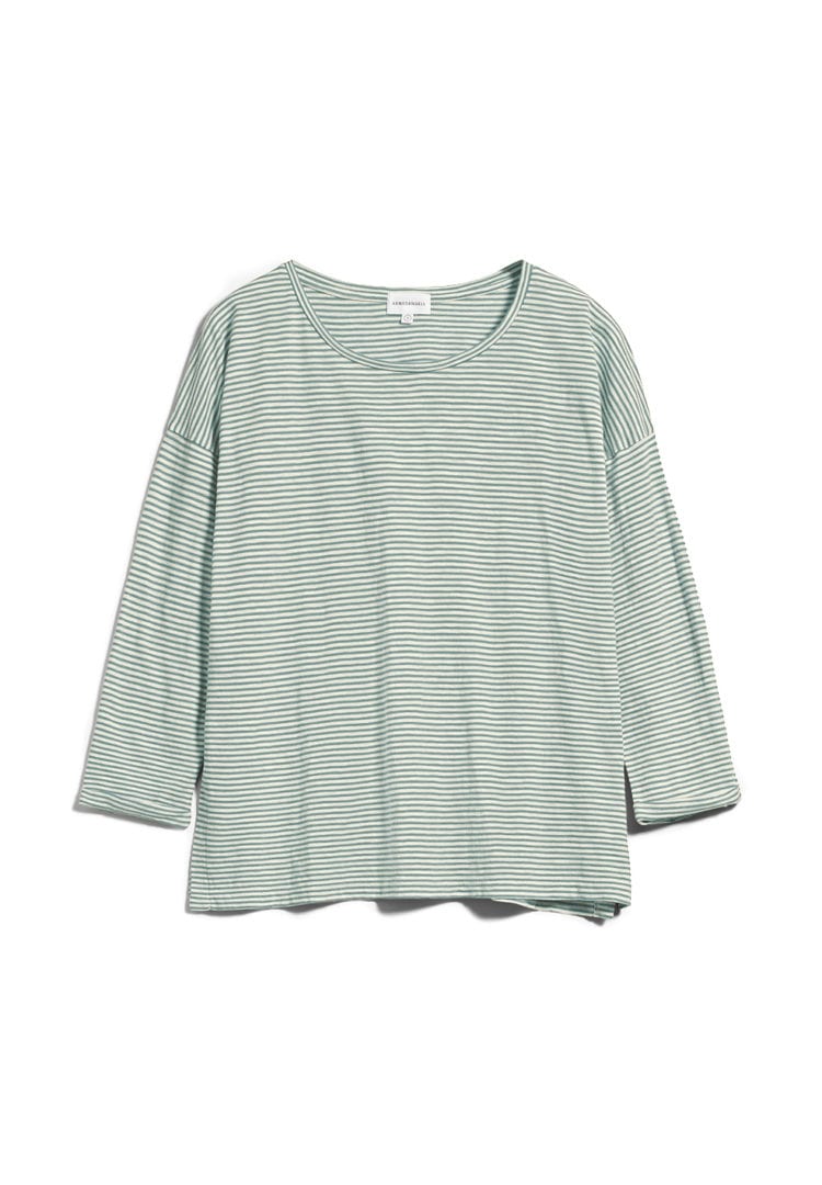 Longsleeve Siaa Pretty Stripes In Eucalyptus Green-oatmilk von ArmedAngels