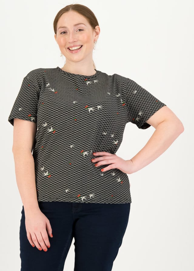 Jersey T-shirt Diamond Heart Schwarz von blutsgeschwister