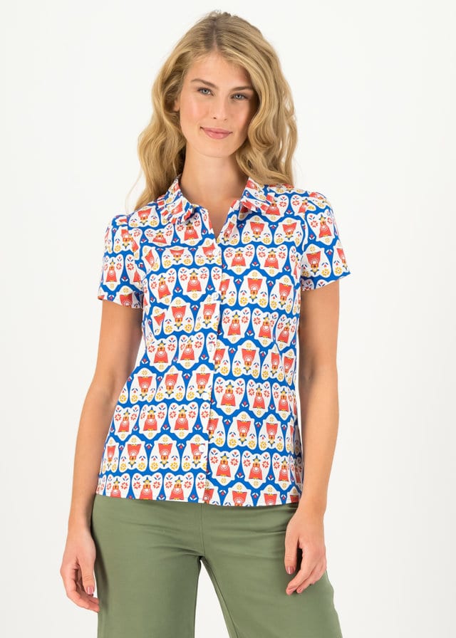 Kurzarm-bluse Chou Chou Chérie Blau von blutsgeschwister