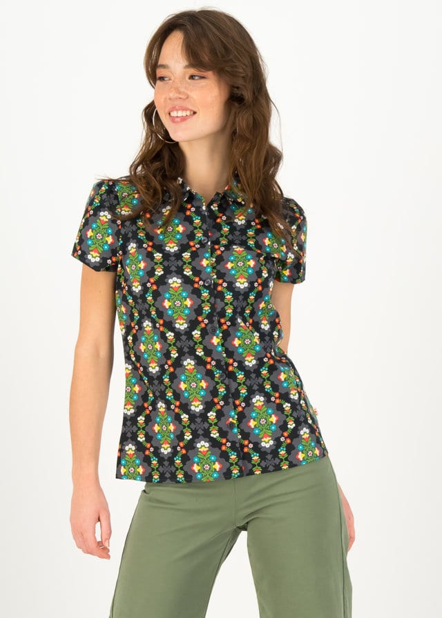 Kurzarm-bluse Chou Chou Chérie Schwarz von blutsgeschwister