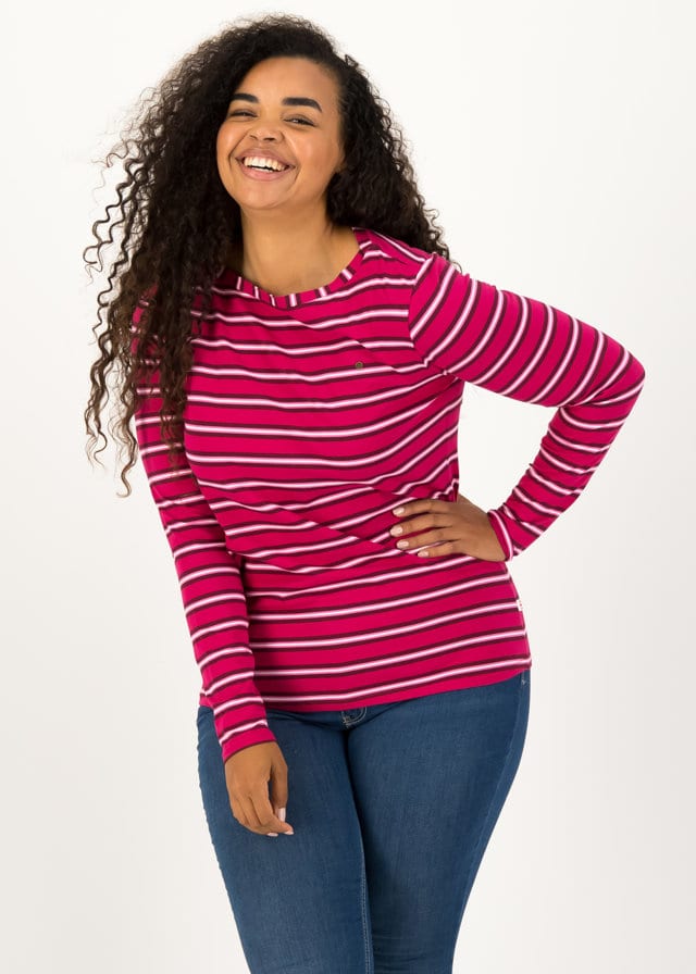Logo Striped Longsleeve Shirt Rot von blutsgeschwister
