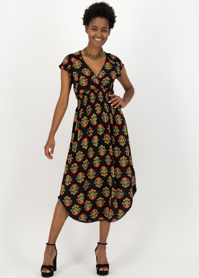 Sommerkleid Sunflowers Field Schwarz von blutsgeschwister