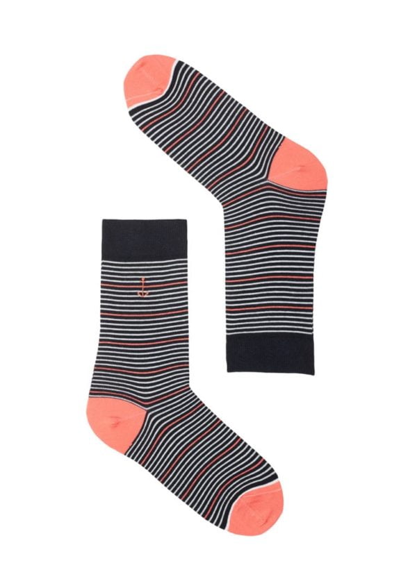 Basic Socks #STRIPES Navy / Mint / Coral von Recolution