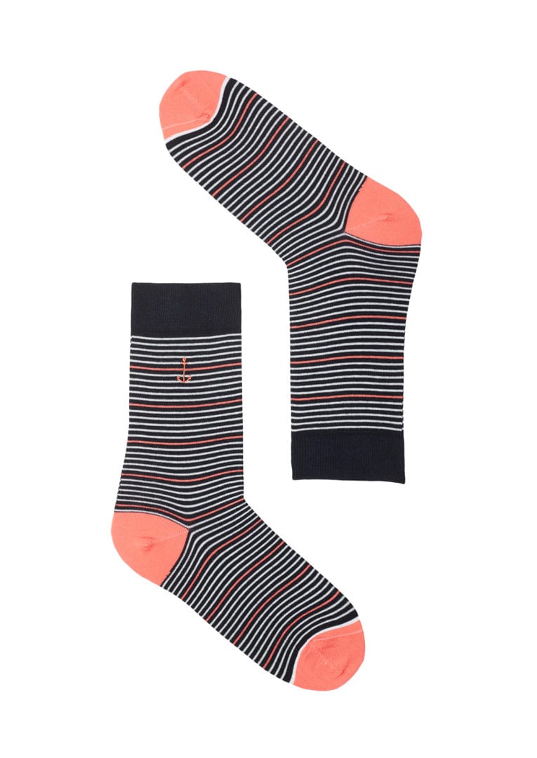 Basic Socks #STRIPES Navy / Mint / Coral von Recolution