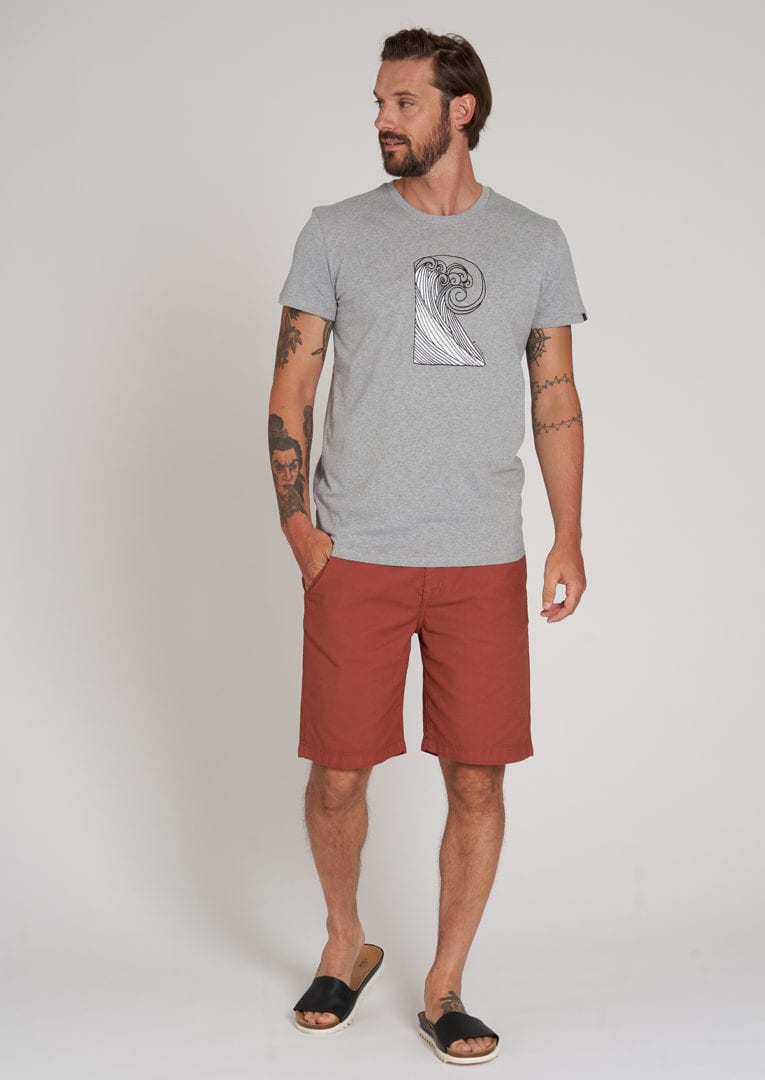 Casual T-Shirt #RECOWAVE Grey Melange von Recolution