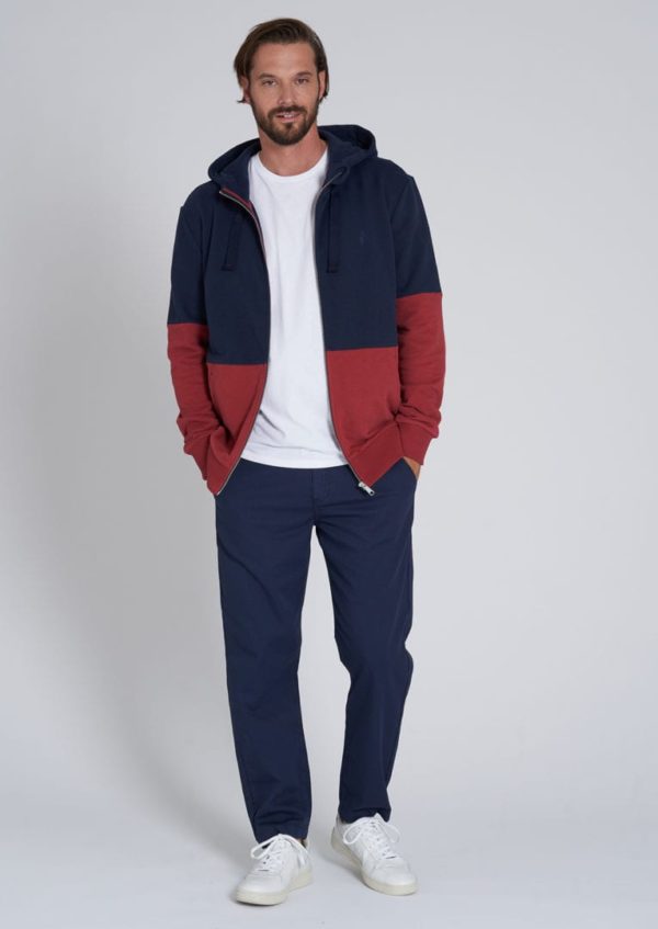 Classic Sweatjacket #BLOCK Navy / Brick Red von Recolution