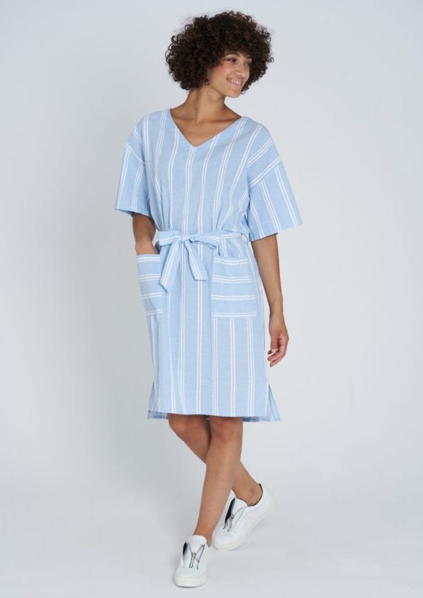 Dress #STRIPES Dusk Blue / White von Recolution